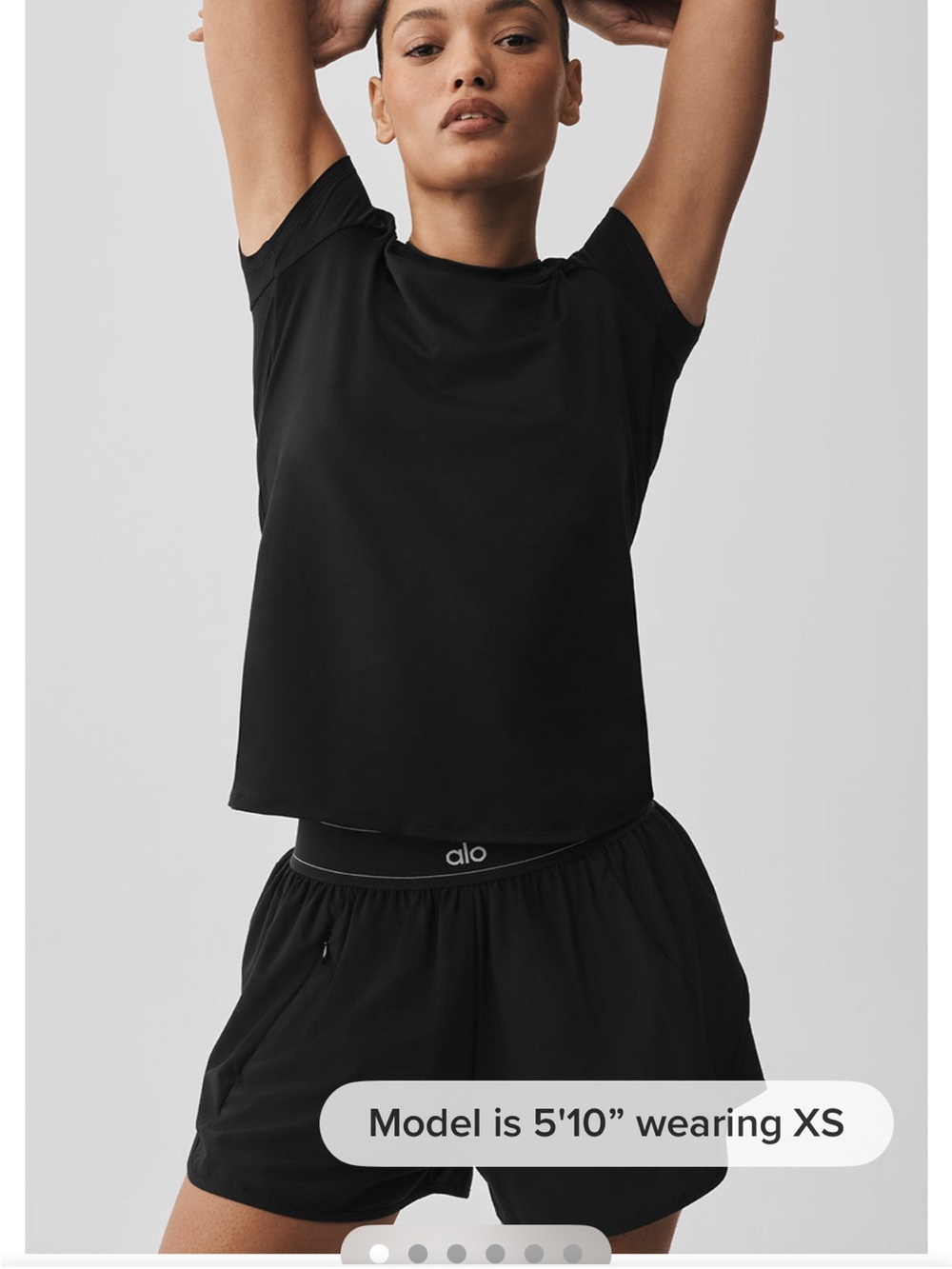 BNWT ALOSOFT FINESSE TEE XS BLACK